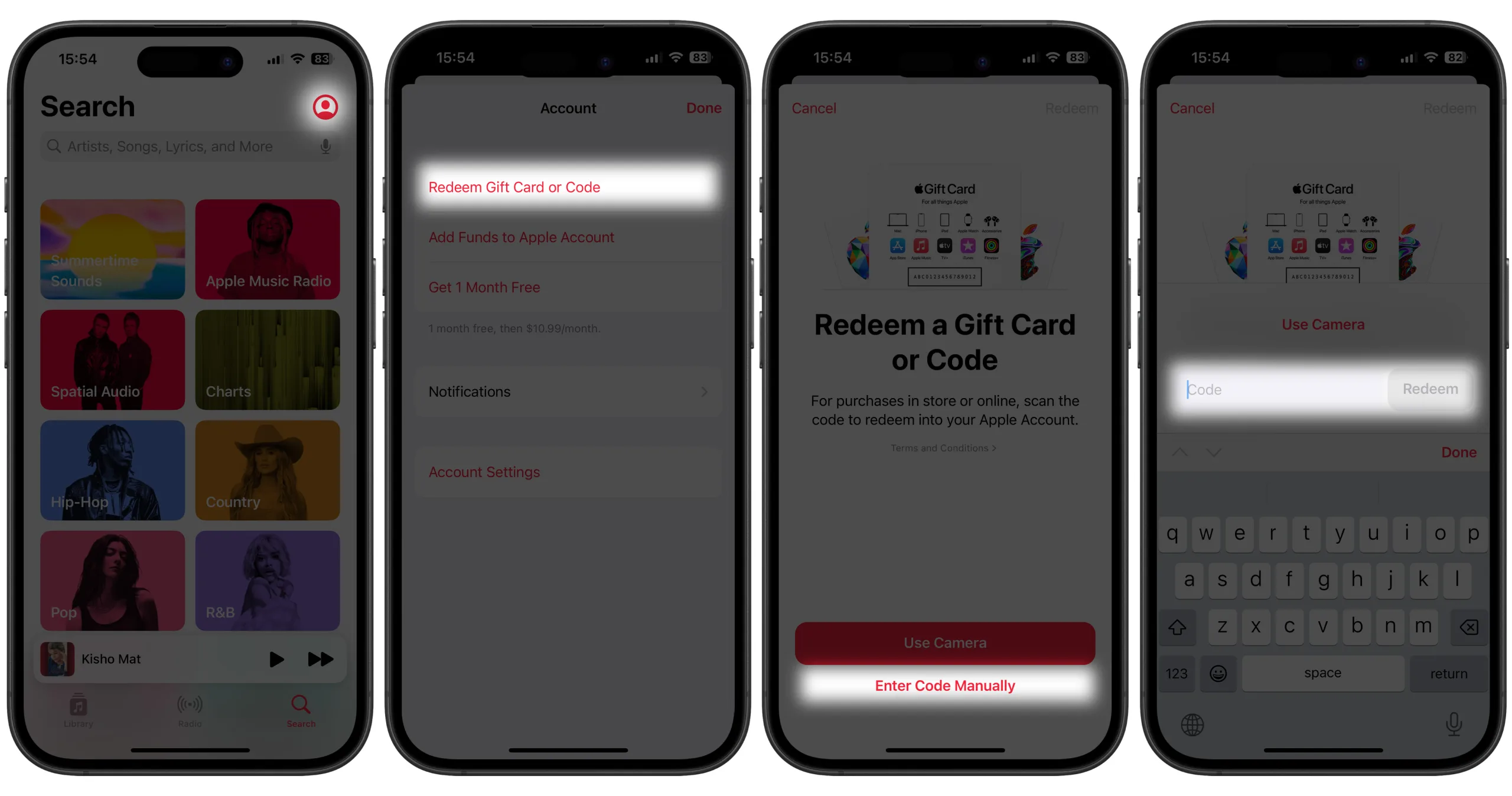 Redeem Apple Music Gift Card