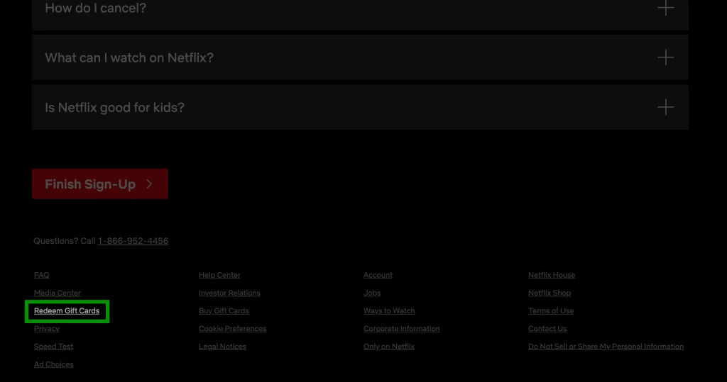 Redeem Netflix Gift Card