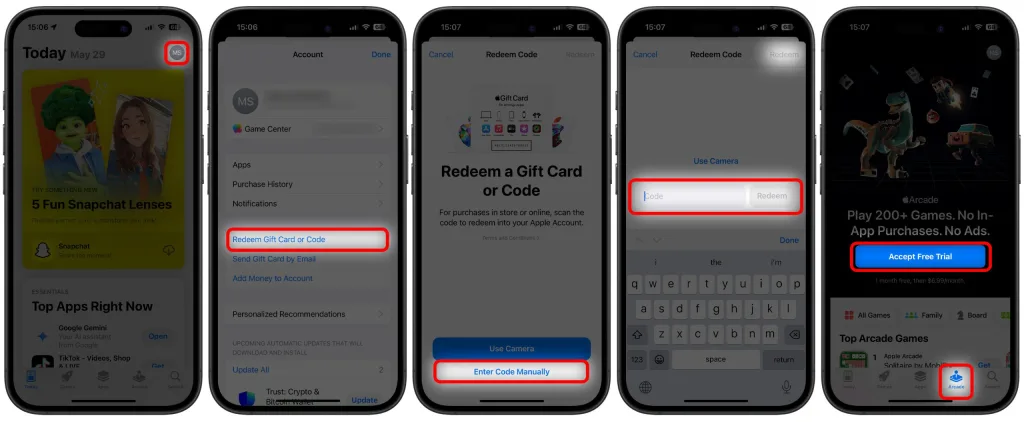 آموزش فعالسازی اشتراک Apple Arcade با گیفت کارت اپل